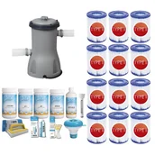 Baseny ogrodowe - WAYS - Pielęgnacja basenu - Pakiet Medium Deluxe & pompa filtrująca 3028 l/u & 12 filtrów typu II - miniaturka - grafika 1