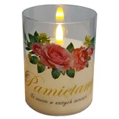 Lampiony i znicze - Świeca Dekoracyjna Wkład Do Znicza Zniczy Baterie 10Cm Pamiętamy Świeczka - miniaturka - grafika 1