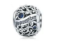 Charmsy - Pandora Valerio.pl Rodowany srebrny charms do miesiąc wrzesień month september cyrkonie srebro 925 CHARM222 CHARM222 - miniaturka - grafika 1