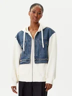 Bluzy damskie - Desigual Bluza Trucker 25WWSK06 Écru Loose Fit - miniaturka - grafika 1