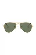 Okulary dla dzieci - Ray-Ban okulary przeciwsłoneczne dziecięce Junior Aviator kolor zielony 0RJ9506S - miniaturka - grafika 1