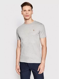 Ralph Lauren Polo T-Shirt 710740727012 Szary Slim Fit - Koszulki męskie - miniaturka - grafika 1