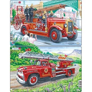 Puzzle 16 el. Wóz strażacki w drodze Larsen - Puzzle - miniaturka - grafika 1