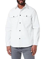 Kurtki męskie - Armani Exchange Męska kurtka dżinsowa z długim rękawem, duże kieszenie z przodu, casualowy krój, biały, M - miniaturka - grafika 1