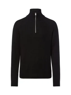 Jack & Jones Męski sweter z dzianiny Mężczyźni Sztuczne włókno czarny jednolity, S - Swetry męskie - miniaturka - grafika 1