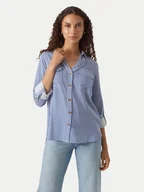 Koszule damskie - Vero Moda Koszula Bumpy 10275283 Niebieski Regular Fit - miniaturka - grafika 1