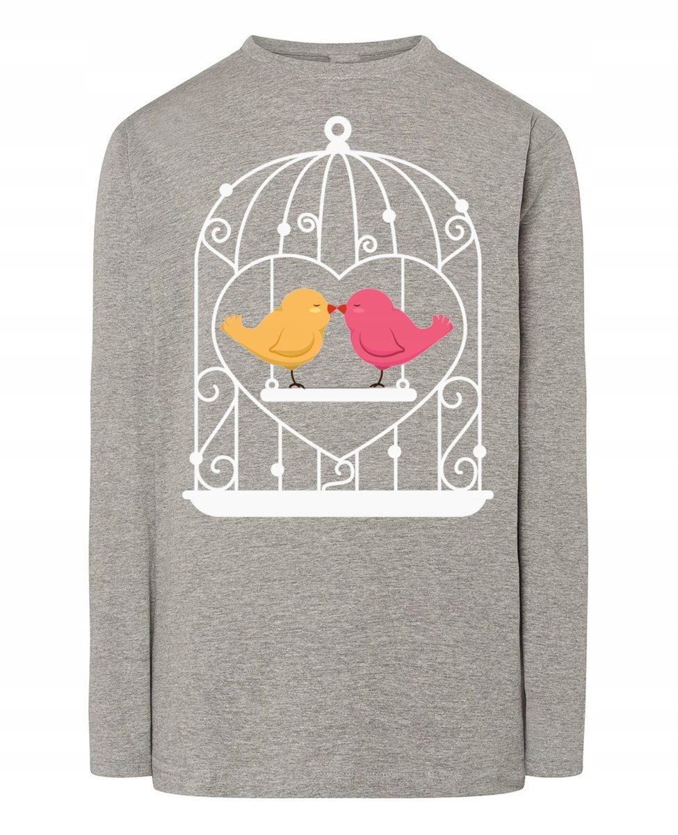 Walentynki Longsleeve nadruk Ptaszki Miłość r.5XL