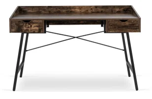 Elior Nowoczesne biurko z szufladami dąb rustykalny + czarny - Vaneo - Biurka Elior Nowoczesne biurko z szufladami dąb rustykalny + czarny - Vaneo - Biurka - miniaturka - grafika 1