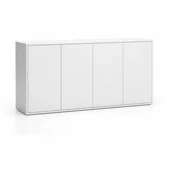 Szafki biurowe - B2B Partner Szafka biurowa z drzwiami LAYERS, długa, 1582 x 400 x 777, biała 611515 - miniaturka - grafika 1