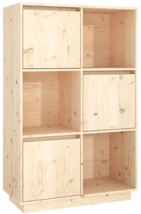 Wysoki Regał Stojący Drewniany Naturalny M0-N18 - Regały - miniaturka - grafika 1