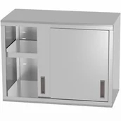 Meble gastronomiczne - Szafka wisząca gastronomiczna z drzwiami suwanymi nierdzewna spawana 80x40x60 cm - Hendi 814178 - miniaturka - grafika 1