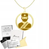 Łańcuszki - Złoty Naszyjnik CHIRURG 925 Łańcuszek Prezent Służba Zdrowia GRAWER - miniaturka - grafika 1