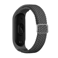 Akcesoria do smartwatchy - Strap Fabric opaska do Xiaomi Mi Band 6 / 5 / 4 / 3 pleciony materiałowy pasek bransoletka szary - miniaturka - grafika 1