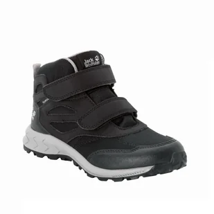 Buty dziecięce Jack Wolfskin WOODLAND TEXAPORE MID VC K black / grey - 26 - Buty dla dziewczynek - miniaturka - grafika 1