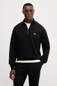 Bluzy męskie - Lacoste bluza bawełniana męska kolor czarny gładka SH9774 - miniaturka - grafika 1
