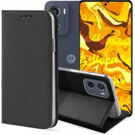 Etui i futerały do telefonów - ETUI Z KLAPKĄ DO MOTOROLA MOTO G05 / E15 CZARNE ZAMYKANE MAGNETYCZNE KABURA - miniaturka - grafika 1
