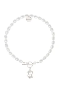 Bransoletka z pereł ze srebrnym znakiem zodiaku Ryby 17 cm - Bransoletki - miniaturka - grafika 1