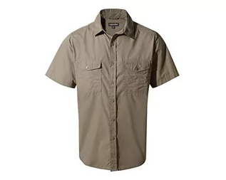 Koszule męskie - Craghoppers Męska koszula podróżna, do aktywności na świeżym powietrzu, w podróży, kiwi, z krótkim rękawem beżowy Beżowy (Pebble) Gr. 48 (Herstellergröße: S) - grafika 1