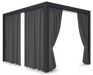 Zasłona ogrodowa wodoodporna, 155x200,do altany na taras, z tunelem grafitowa, ZMOT-02 - Pawilony ogrodowe - miniaturka - grafika 1