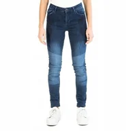 Spodnie damskie - Desigual spodnie damskie jeans rurki wąskie niebieskie hafty cieniowane r26 - miniaturka - grafika 1