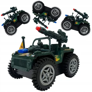 Autko samochód wojskowy czołg pojazd przewrotka kopyrtek na baterie jeep - Zabawki zdalnie sterowane - miniaturka - grafika 1