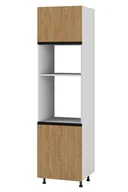 Meble kuchenne - Bari Plus Słupek Wysoki Pod Zabudowę Piekarnika/Mikrofalówki Lewy Dpp-60-38-220 Dąb Kamienny - miniaturka - grafika 1