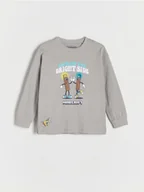 Bluzki dla chłopców - Reserved - Longsleeve Minecraft - jasnoszary - miniaturka - grafika 1