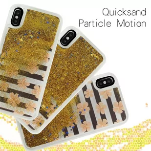 Zizo Liquid Glitter Star Case Etui iPhone X (Pink Flowers) - Etui i futerały do telefonów - miniaturka - grafika 3