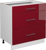 Szafki łazienkowe - Vicco Szafka łazienkowa Fame-Line, 80 x 81.6 cm z 3 szufladami, bez blatu roboczego, Bordowa Czerwień wysoki połysk/Biały - miniaturka - grafika 1