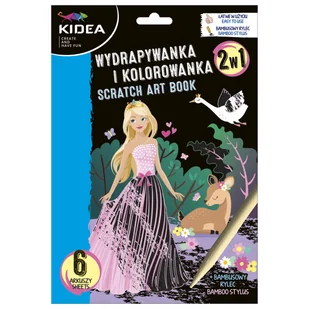 Wydrapywanka i kolorowanka 2w1 Księżniczki KIDEA - Książki edukacyjne - miniaturka - grafika 2