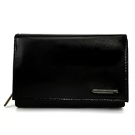 Portfele - Skórzany portfel damski z RFID Bellugio czarny - miniaturka - grafika 1