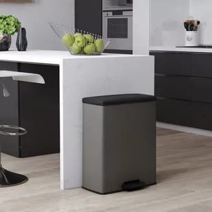 Curver Podwójny kosz na śmieci Deco z pedałem, 26 L+26 L, szary - Kosze na śmieci - miniaturka - grafika 1