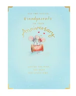 Kartki okolicznościowe i zaproszenia - UK Greetings Kartka na rocznicę ślubu dla dziadków - karta rocznicowa dla pary - uroczy wzór myszy 735015-0-1 - miniaturka - grafika 1