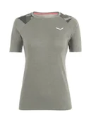 Koszulki sportowe damskie - Salewa Koszulka funkcyjna w kolorze khaki - miniaturka - grafika 1