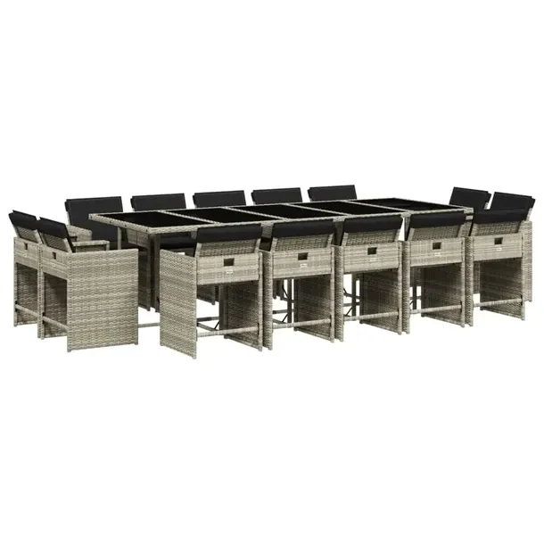 Zestaw mebli ogrodowych 275 x 106 x 73 cm, jasnoszary, rattan PE, antracyto