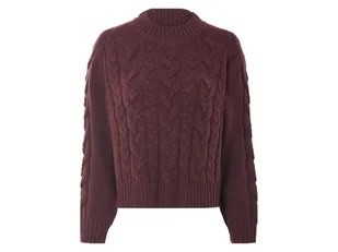esmara® Sweter damski z dzianiny (Bordowy, L(44/46)) - Swetry damskie - miniaturka - grafika 1