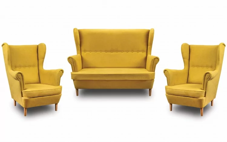 Zestaw Wypoczynkowy Uszak Sofa + 2x Fotel