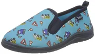 Kapcie damskie - Playshoes Unisex dziecięce kapcie na plac budowy, niebieski - niebieski niebieski 7 - 30/31 EU - miniaturka - grafika 1