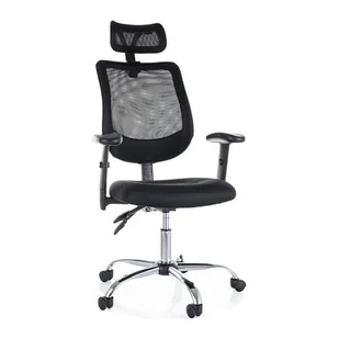 Fotel biurowy, krzesło biurowe Fotel ergonomiczny Q-118 R Signal Czarny - Fotele i krzesła biurowe - miniaturka - grafika 1
