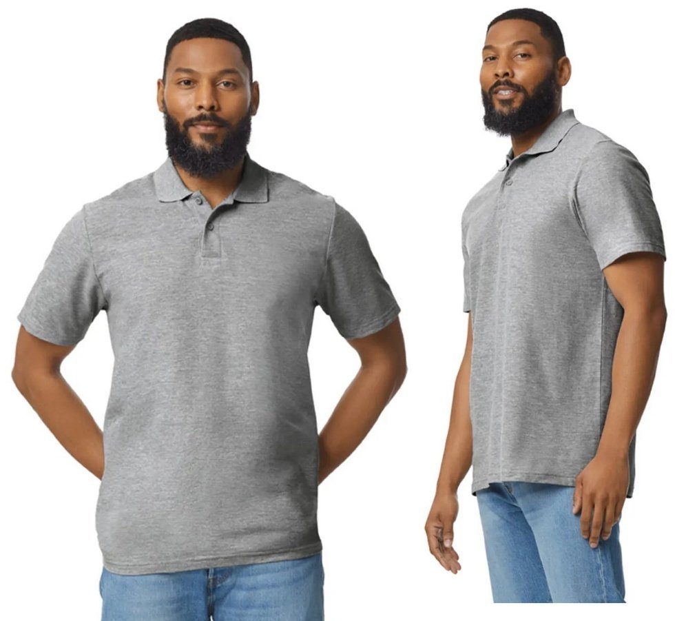 Koszulka POLO Polówka Męska BAWEŁNA Double Piqu Gildan 64800 SPORT GREY L
