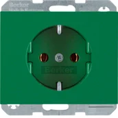 Gniazdka elektryczne - K.1/K.5 Berker Gniazdo SCHUKO kompletne, samozaciski, zielony - miniaturka - grafika 1