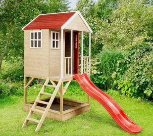 Wendy Wendy Toys Drewniany domek" Żaba" na palach z piaskownicą i zjeżdżalnią - Place zabaw - miniaturka - grafika 1