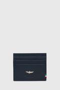 Portfele - Aeronautica Militare etui na karty skórzane męski kolor granatowy - miniaturka - grafika 1
