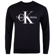 Bluzy męskie - Calvin Klein Bluza Męska Cienka Core Monogram Crewne Black J30J320933 Beh L - miniaturka - grafika 1
