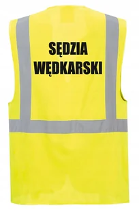 Kamizelka odblaskowa z zamkiem rozmiar M z nadrukiem SĘDZIA WĘDKARSKI - Odzież robocza - miniaturka - grafika 1