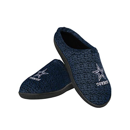 FOCO NFL męskie pantofle z poli Knit Cup Sole, męskie klapki z dzianiny Poly Knit Cup Sole
