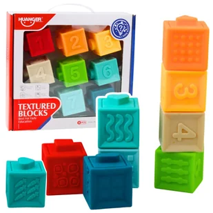 Gumowe Klocki Sensoryczne Edukacyjne Dla Malucha Liczby Zwierzęta Wzory 8el LEAN Toys - Maty edukacyjne - miniaturka - grafika 1