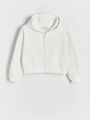 Bluzki dla dziewczynek - Reserved - Bluza z kapturem - złamana biel - miniaturka - grafika 1