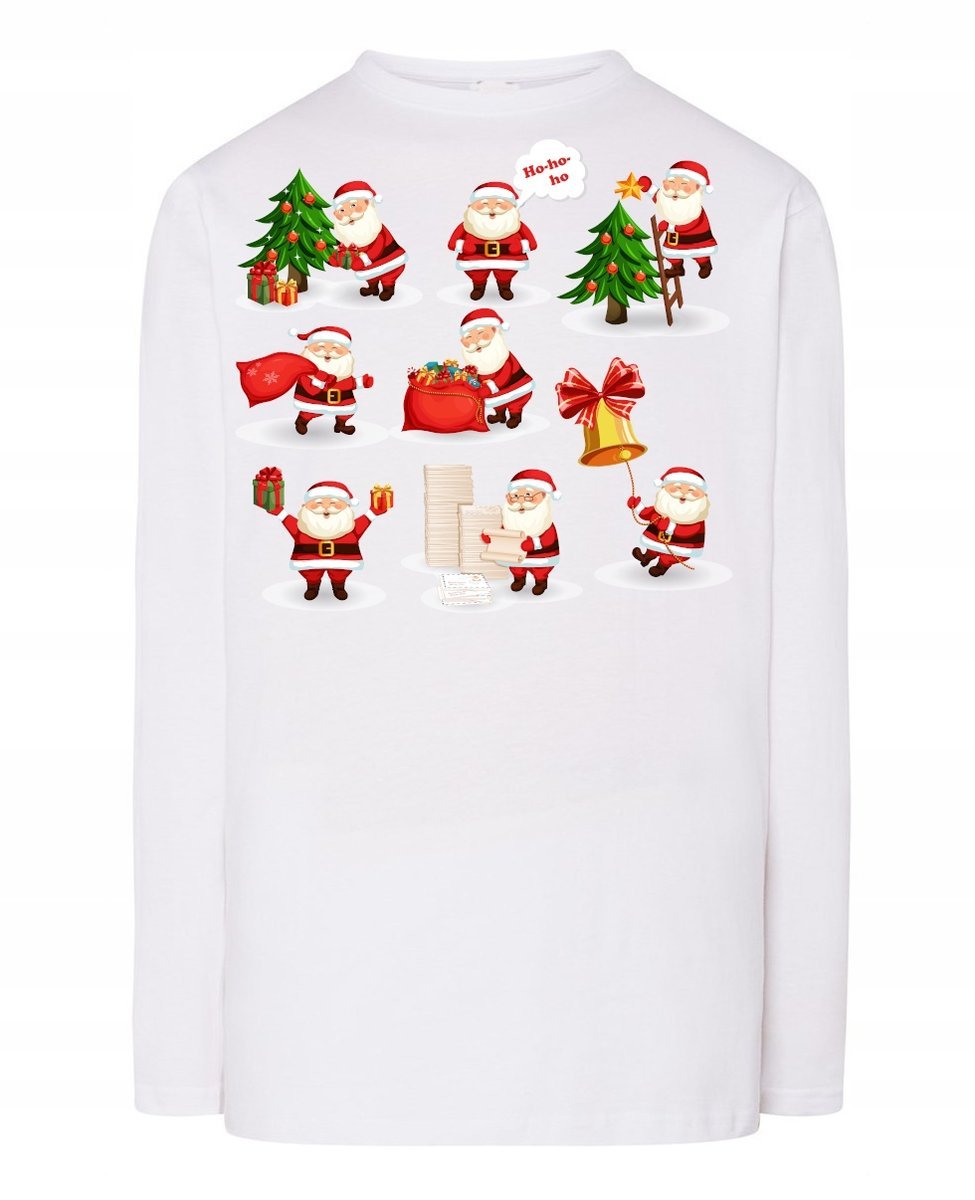 Longsleeve nadruk Mikołaj Święta Prezenty Rozm.5XL