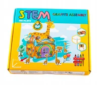 Prace ręczne dla dzieci - Kartonowy Domek Do Złożenia Żyrafa Kolorowanka Diy - miniaturka - grafika 1